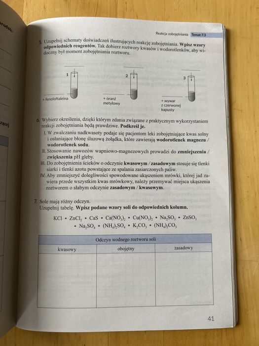 Zeszyt ćwiczeń Chemia klasa 8 wsip