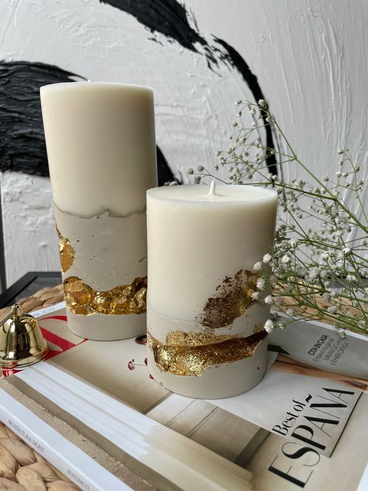 Velas decorativa artesanais\Decorative Concrete Pillar soy wax candles