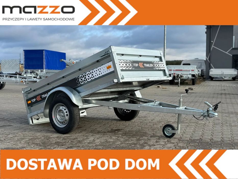 MAZZO TOP TRAILER Dostawa przyczepka SPAWANA 202x131x45cm DMC750kg UCHYLNA  TOP TRAILER TT20 Max SPAWANA przyczepka 202x131x45 cm UCHYLNA