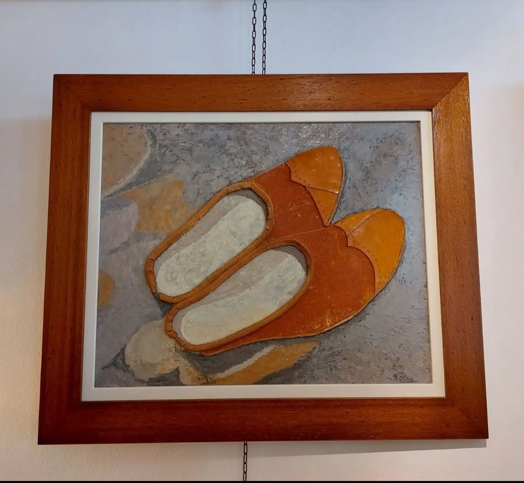 Quadro a óleo e cabedal