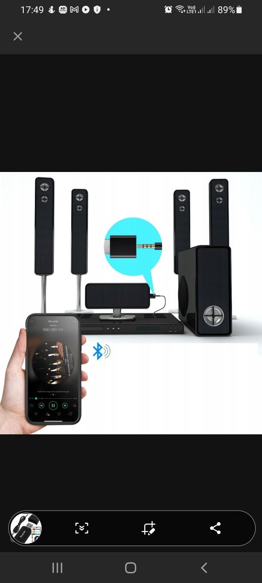 Adapter TRANSMITER FM radio Bluetooth odbiornik MP3 DŹWIĘKU USB + AUX