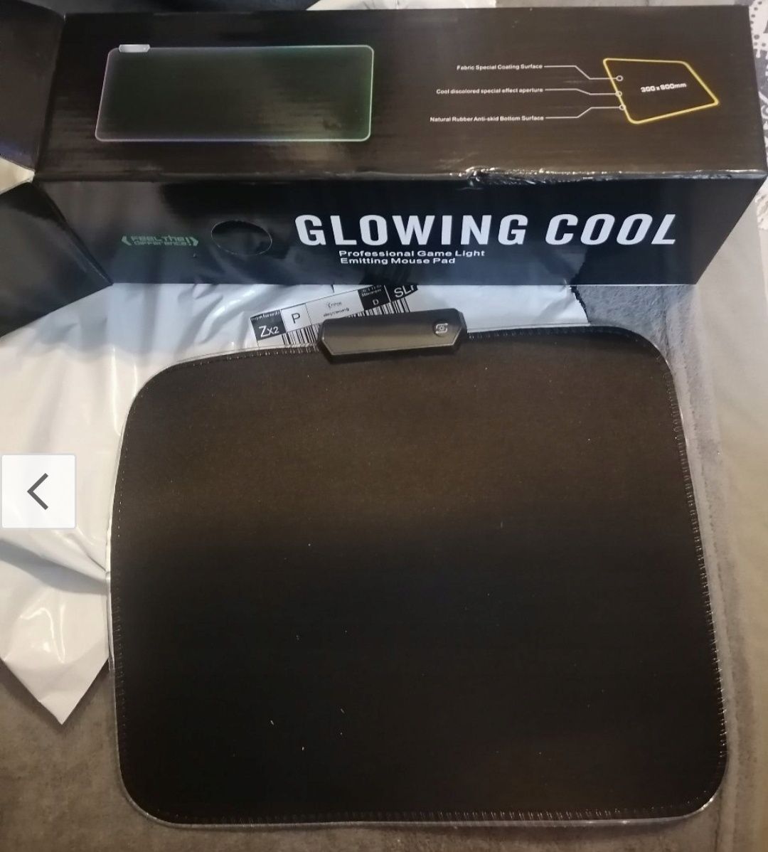 Podkładka Pod Myszkę Gamingowa LED RGB 35x25cm Na Biurko Czarna Kolory