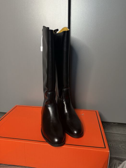 Сапоги чоботи високі в стилі hermes 39 розмір