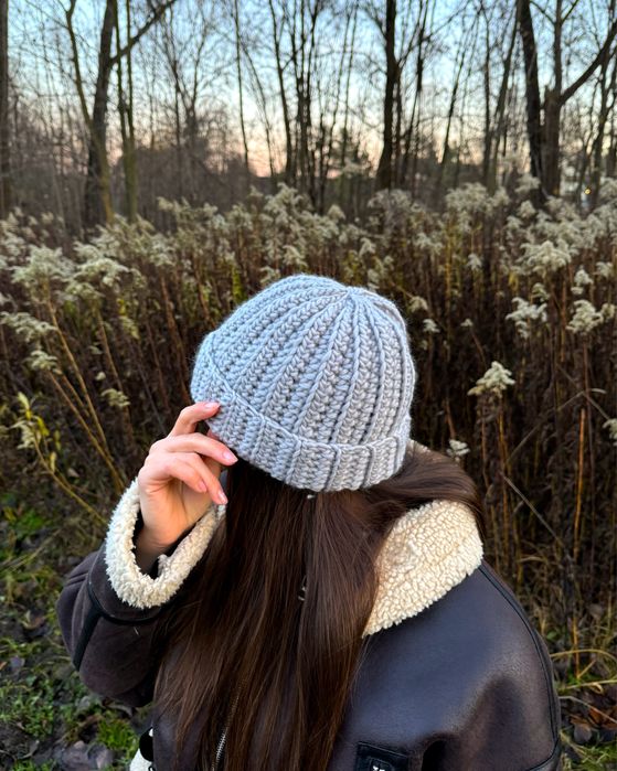 Czapka 100% welna merino handmade