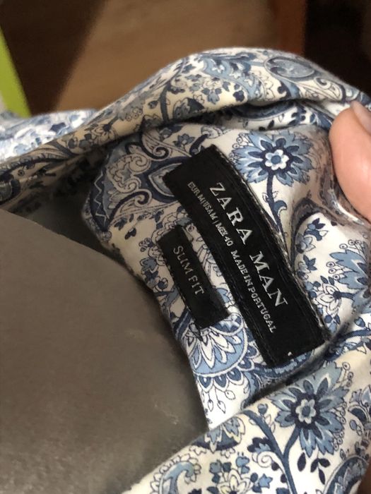 Camisa estampado azul unisexo