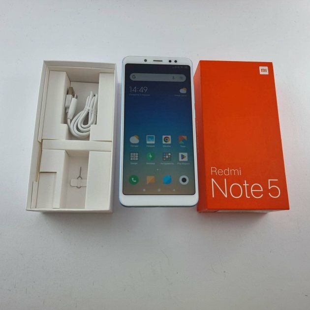 Смартфон Xiaomi redmi note 5 Blue 4/64 полн.комп.в идеалеSnap636+чехол