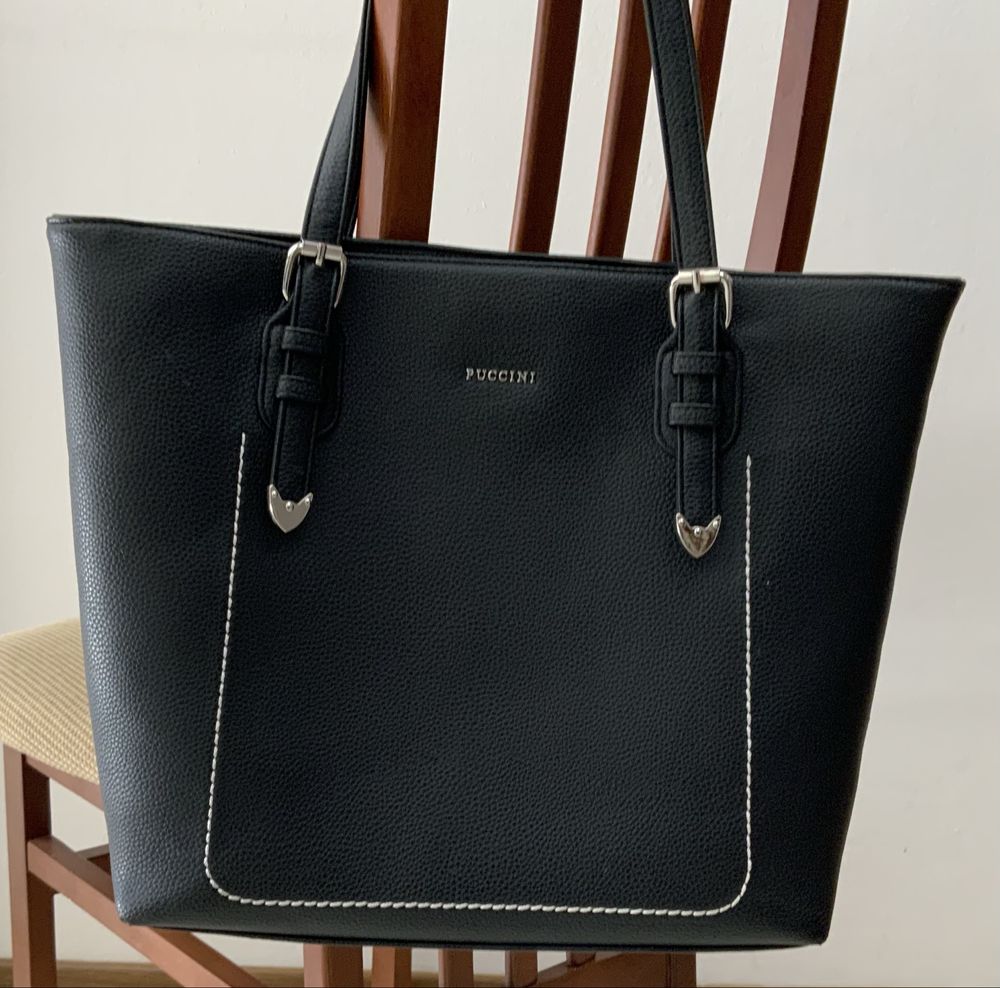 Torebka damska czarna  PUCCINI Shopper