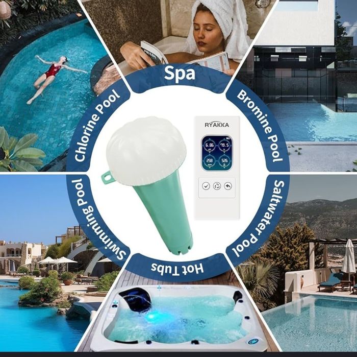 Розумний тестер води RYAKKA 4-в-1 для басейнів, ставків, pH/TDS/EC