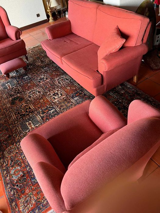 Conjunto Poltronas e Sofá Vermelhos Vibrante (Como Novos)