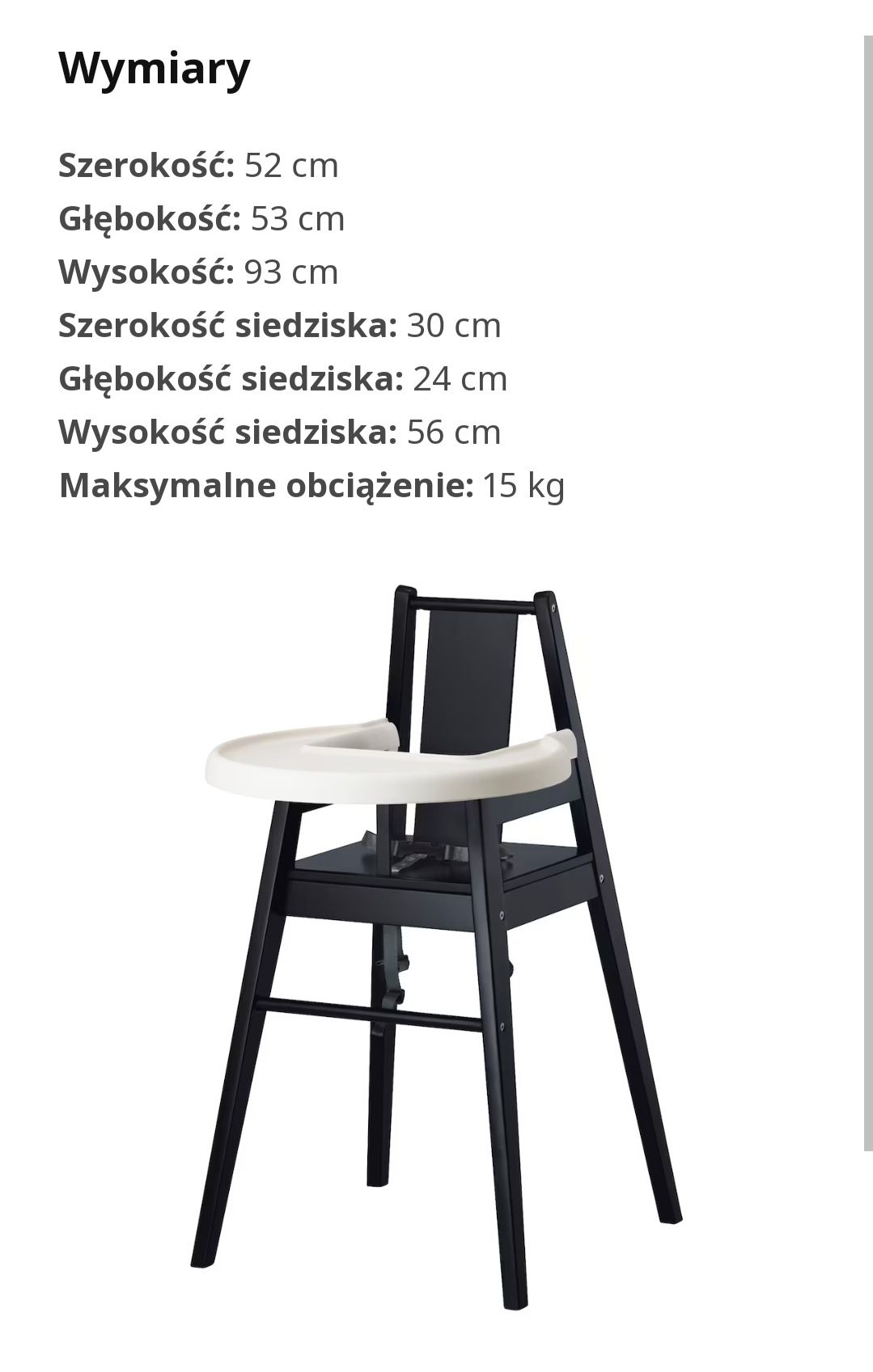 Krzesełko Ikea dla dzieci/krzesełko do karmienia dziecka IKEA