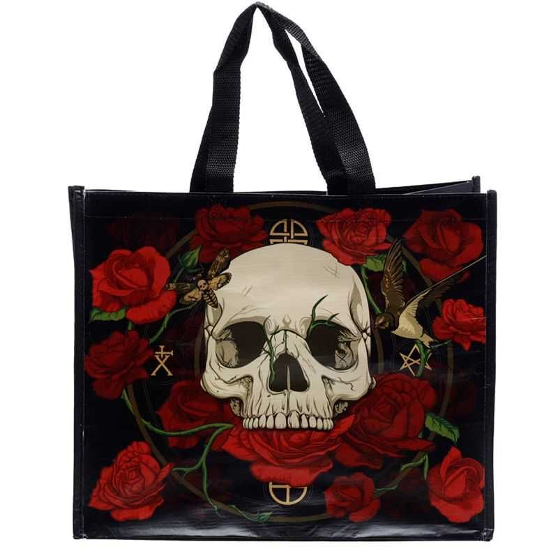 Eko torba zakupowa Czaszki i róże gothic Halloween horror