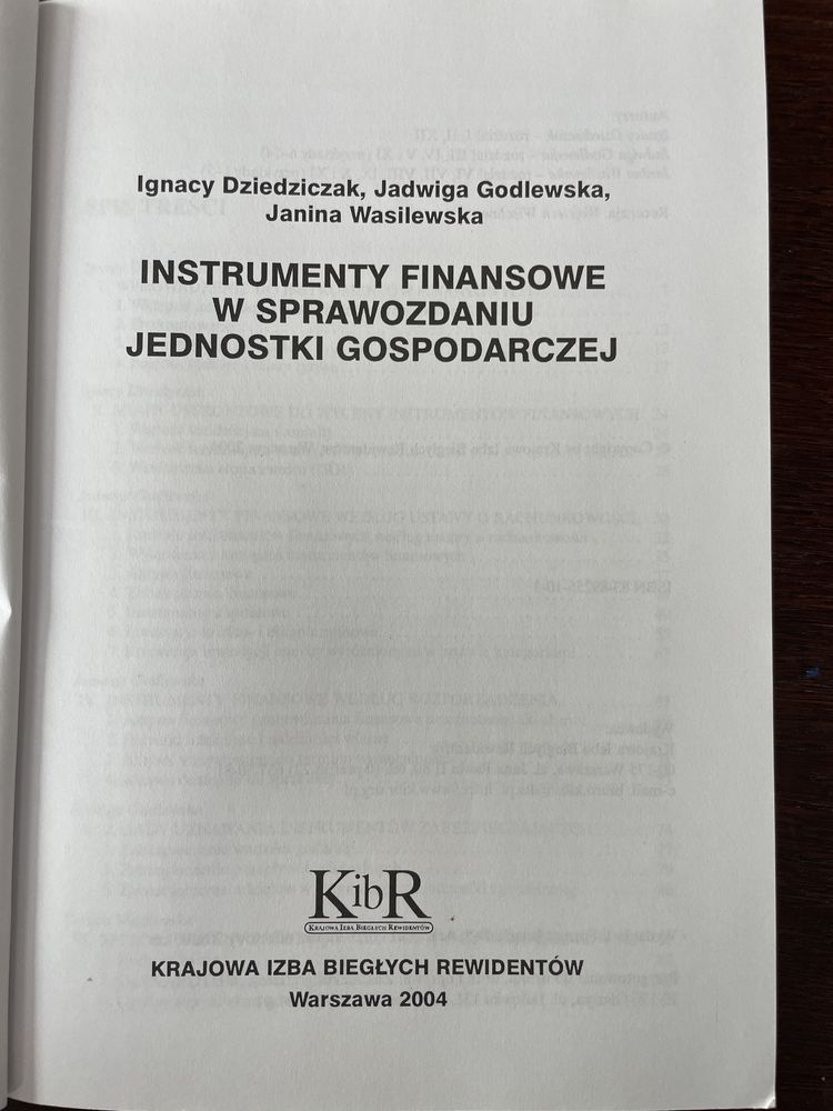 Instrumenty finansowe w sprawozdaniu jednostki gospodarczej, KIBR