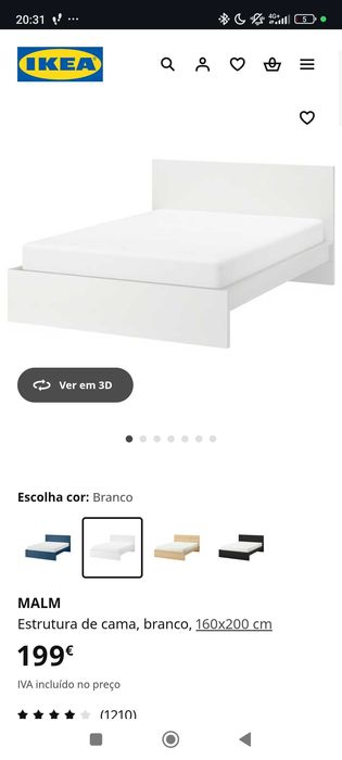 Cama branca ikea