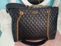 Guess Czarna Pikowana Torba Shopper