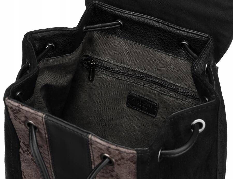 plecak damski ze skóry ekologicznej z klapką - david jones