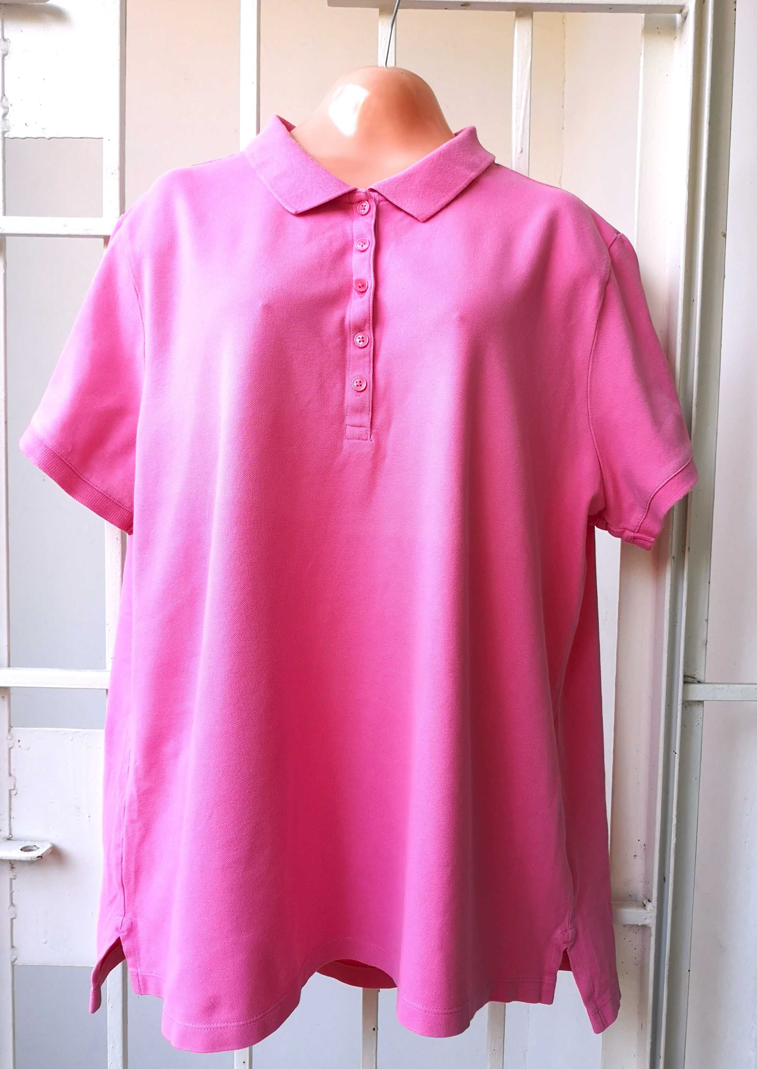 Różowa polówka koszulka polo Lands'end rozm. XL