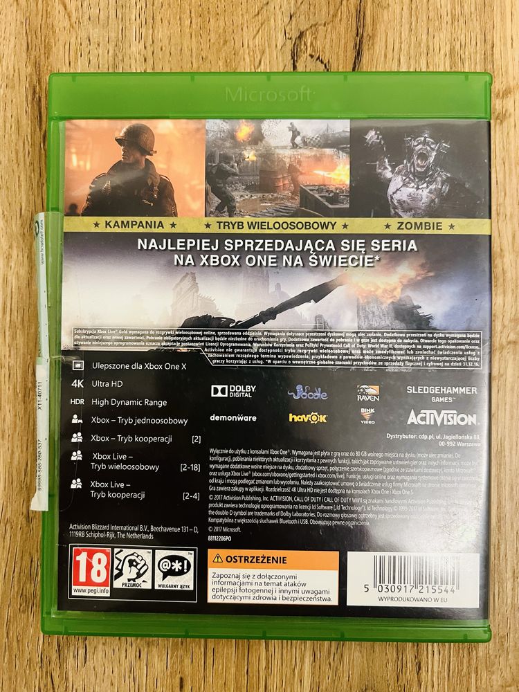 Gra Xbox One Call of Duty WW II Śliczna Po Polsku !!!