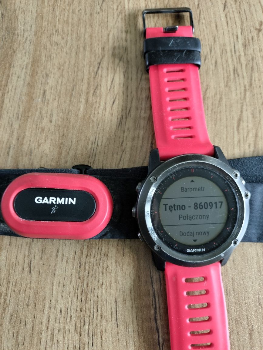 Garmin Fenix 3 HR czarny czerwony pasek ładowarka polski dystrybutor