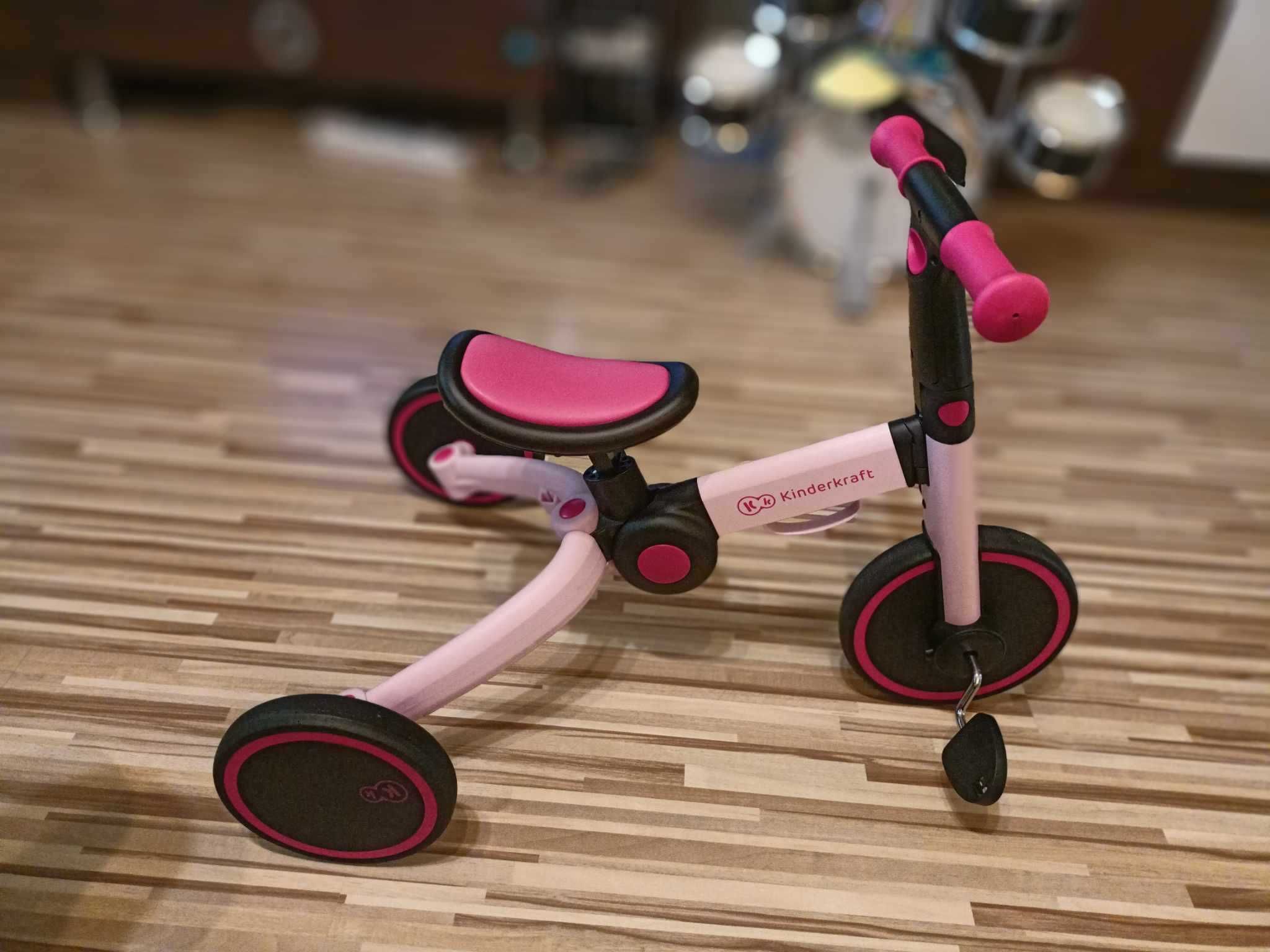 rowerek biegowy różowy trojkolowy