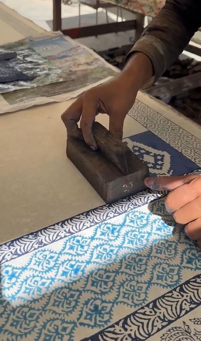 Komplet pościeli z bawełny ręcznie block printed z Bangladeszu