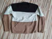 sweterek trzykolorowy M