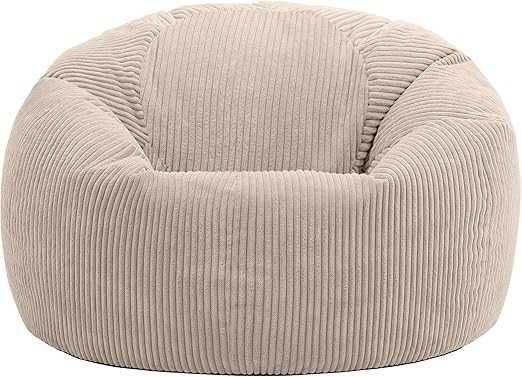 icon Kingston Cord Bean Bag Szary Duży fotel-worek 85x85x50cm beż