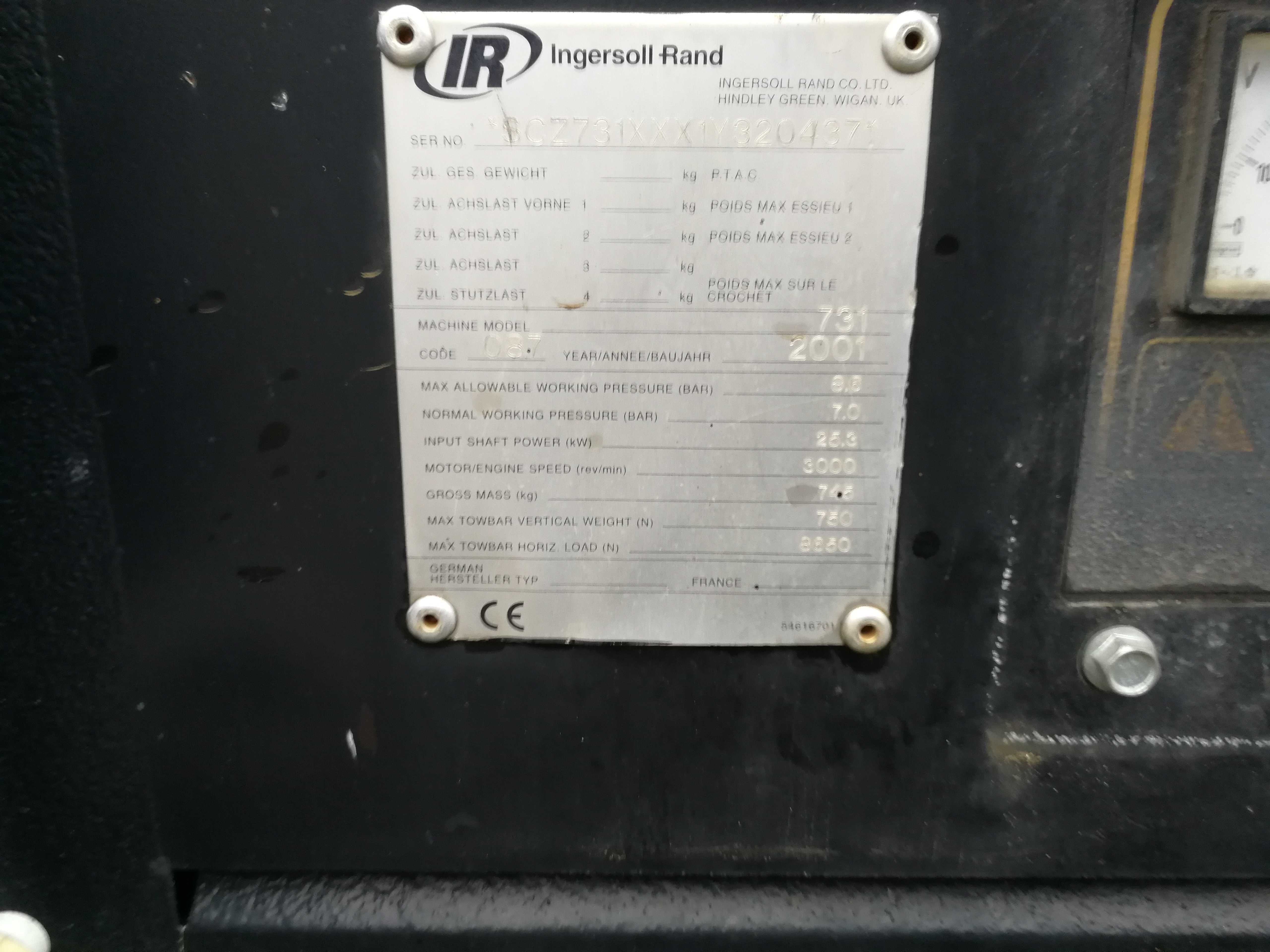 Sprężarka powietrza Ingersoll Rand 7/31G