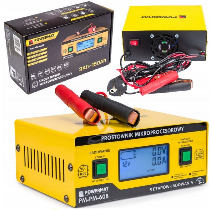 Prostownik MIKROPROCESOROWY Akumulatorowy 6V/8V/12V/14V/16V/24V