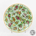 Prato Celadon China decorado com pássaros, borboletas e flores séc XIX