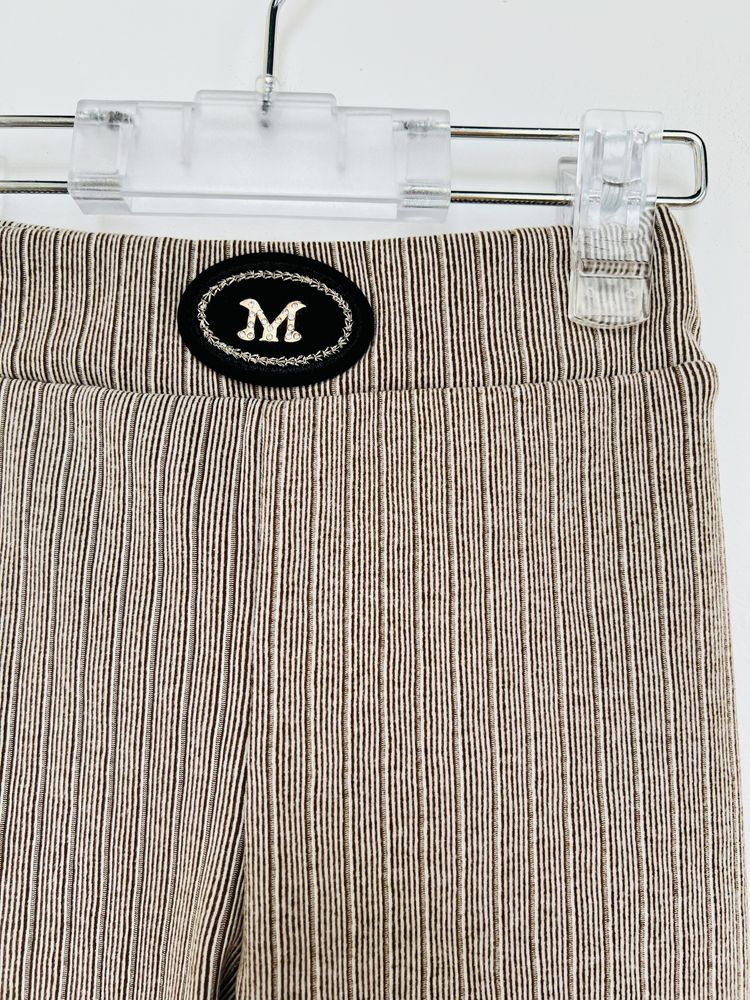 Legginsy dziewczęce prążkowane beż r.116