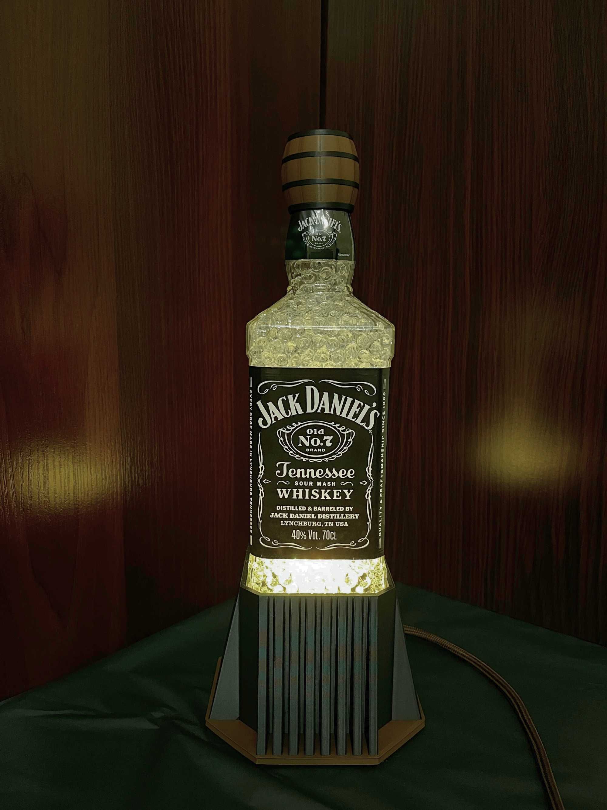 Lampka z butelki Jack Daniel's, prezent, LED RGB + pilot