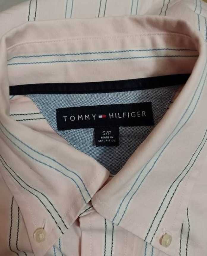 (S) Tommy Hilfiger/ Ekskluzywna, biało - różowa koszula męska