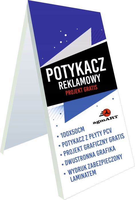 potykacz reklamowy stojak 100x50 oklejony projekt