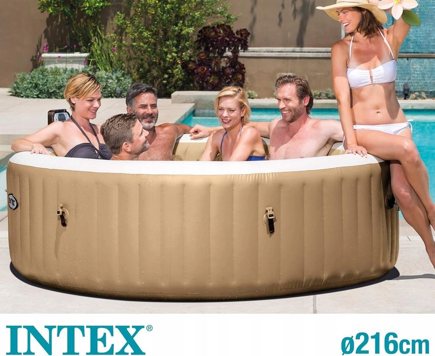 Basen Z Hydromasażem Nadmuchiwany Okrągły Intex Pure Spa Sahara 6 os.