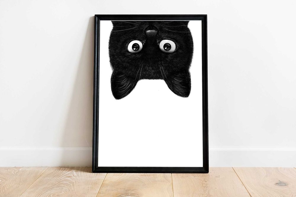 Kot "Angry Black Cat vol.2" PLAKAT A3 - Vintage - trzeci plakat GRATIS
