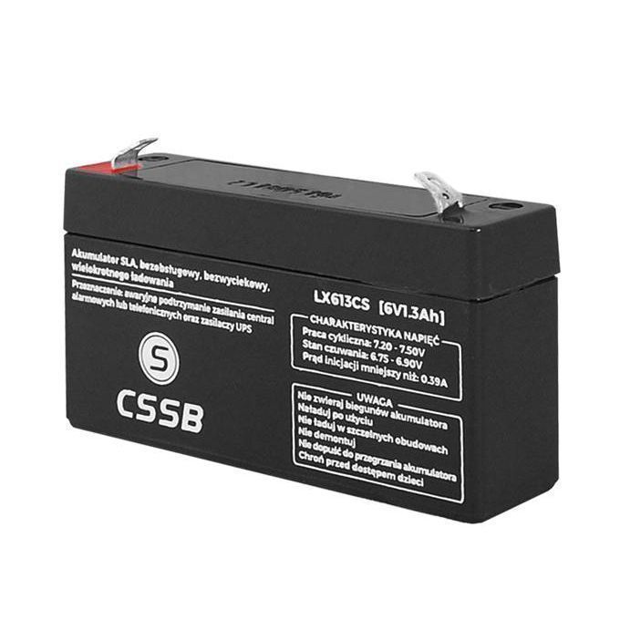 Akumulator żelowy CSSB 6V 1.3Ah bezobsługowy kasa fiskalna waga