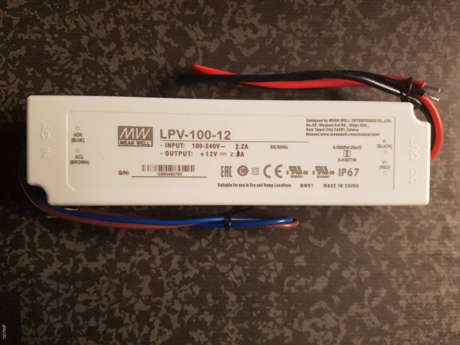Transformador MEAN WELL LPV-100-12, IP67