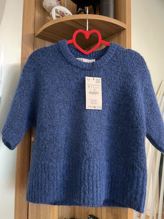 Светр Zara з коротким рукавом з альпакой р.М
