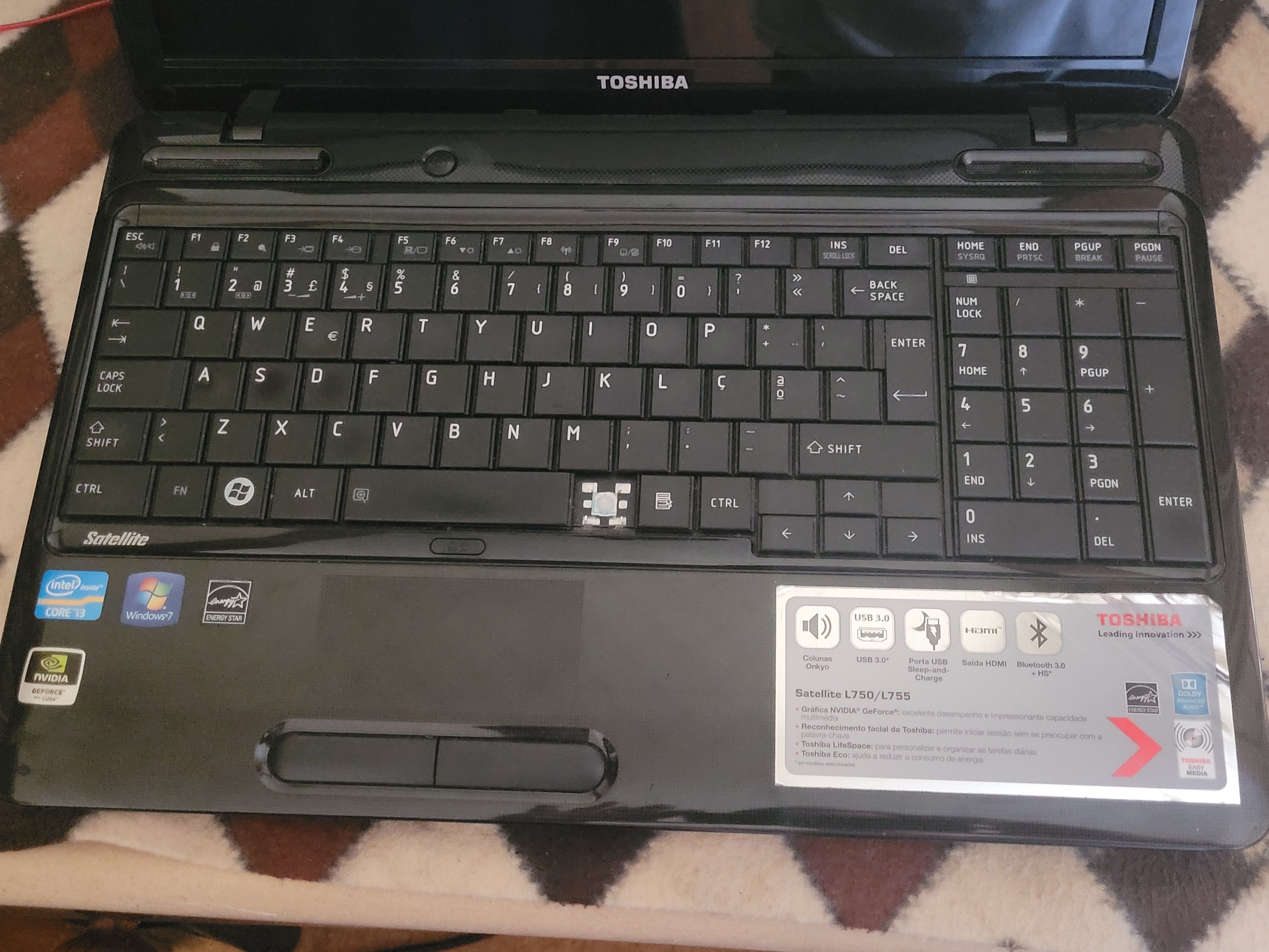 Computador Toshiba Satellite L750/L755