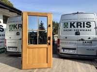 Drzwi zewnętrzne drewniane z klamką Schlage OD RĘKI Czyste powietrze