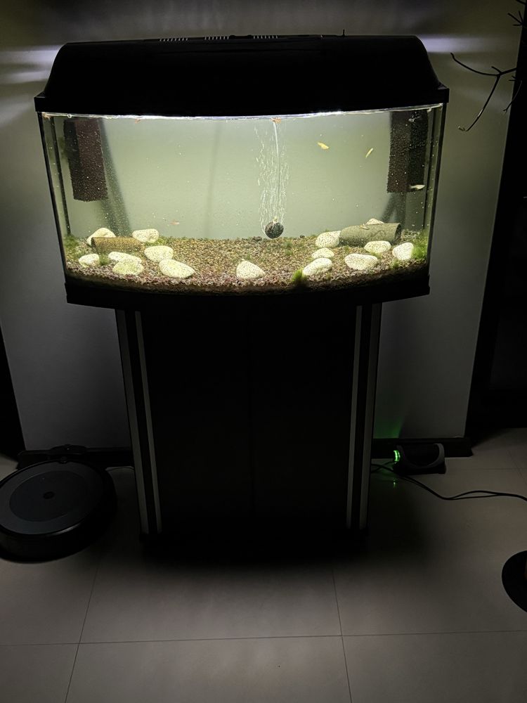 Akwarium 112L panoramiczne + szafka + napowietrzacz