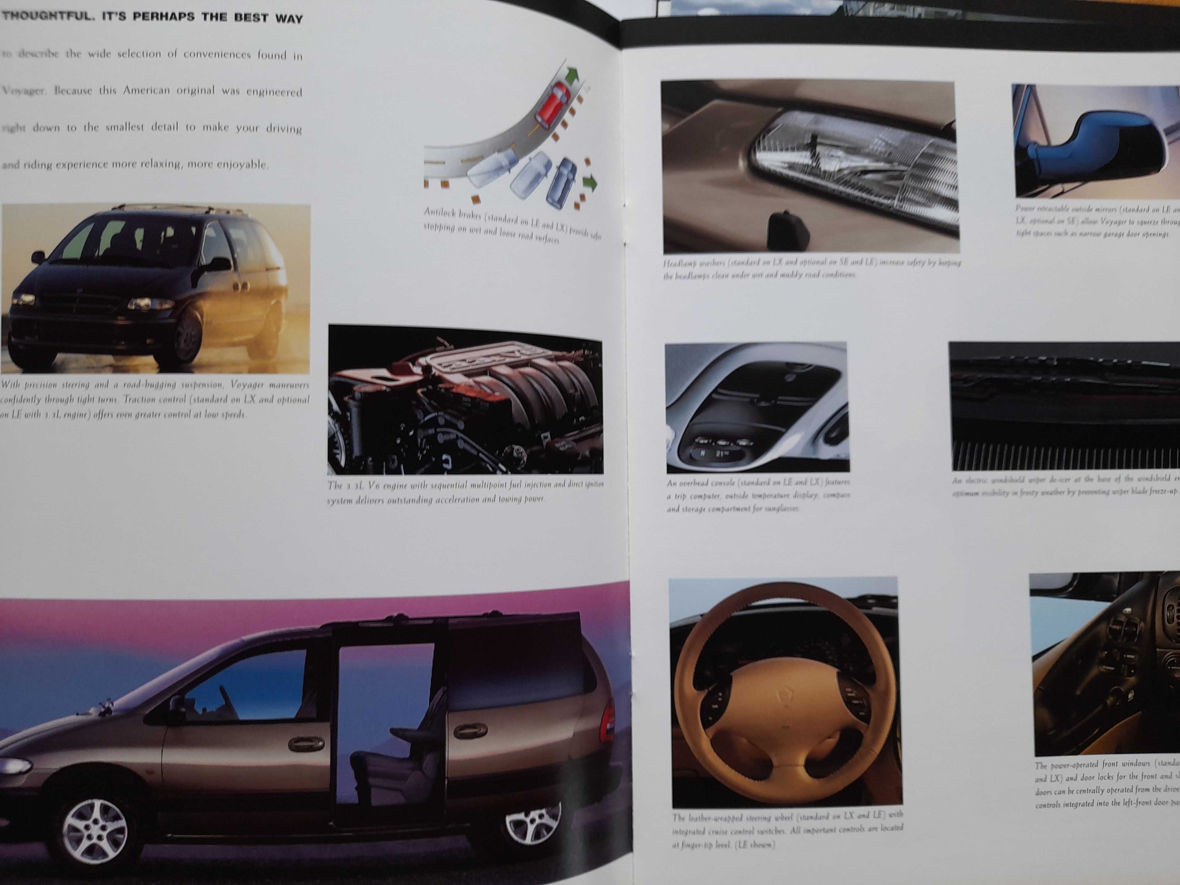 CHRYSLER Voyager 2.0, 2.4L, 2.5L TD, 3.3L i 3.8L V6 - 2 prospekty 1999