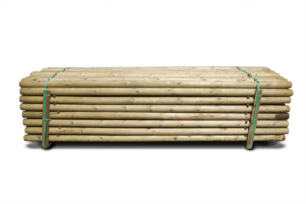 Bale toczone Palisada Drewniana fi10 3m 10x300  Wałki Pale Drągi Kołki