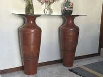 Mesa de entrada em vidro