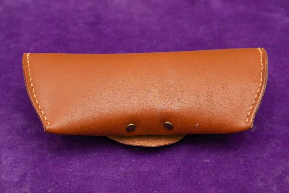 Чехол футляр для очков, кожа, ручная работа