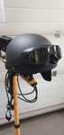 Kask orzeszek gogle czarny mat