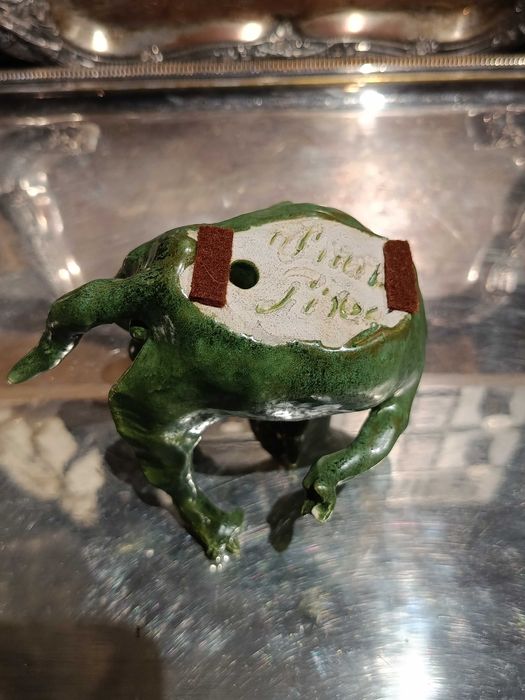 Escultura Gato Feliz Caldas da Rainha Assinada Vitor Pires 12 cm