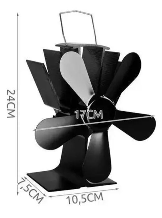 Вентилятор каминный 5 лопастей Польша для печи и камина Kaminer 9596