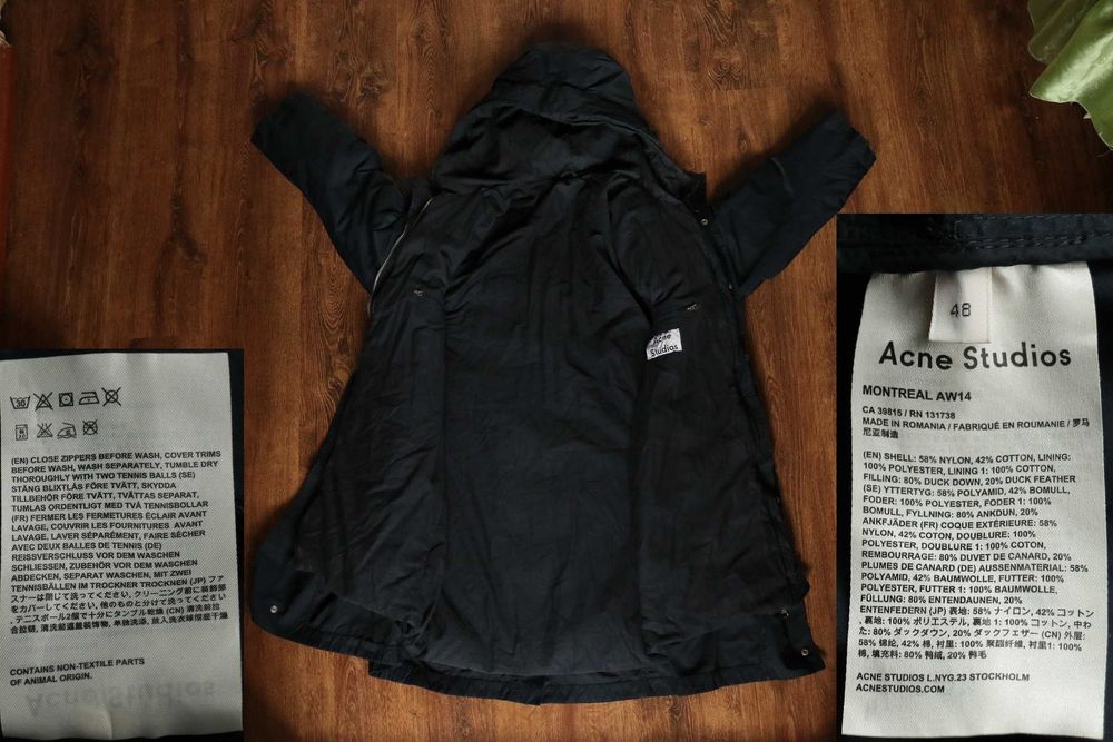 ACNE STUDIOS Montreal Black Parka AW14, 48 размер L - M