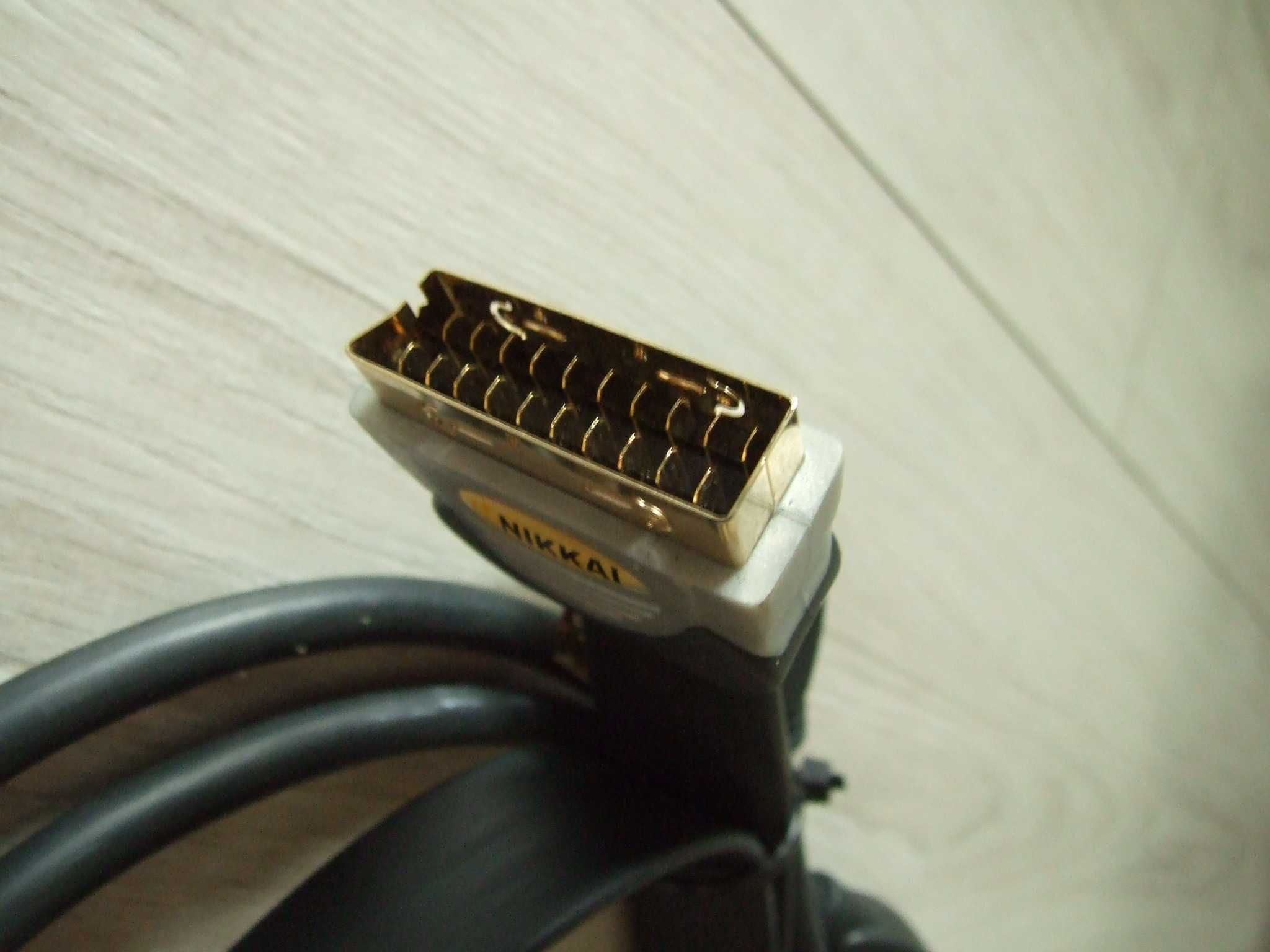 NIKKAI scart 21 pin lead cable 24k gold 2x